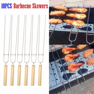 ภาพหน้าปกสินค้า🍡พร้อมส่ง🍡10PCS BBQ Skewers ไม้เสียบ BBQ ไม้เสียบย่างบาร์บีคิว อุปกรณ์ย่างบาร์บีคิว บาร์บีคิว เสียบ ด้ามไม้ ซึ่งคุณอาจชอบราคาและรีวิวของสินค้านี้