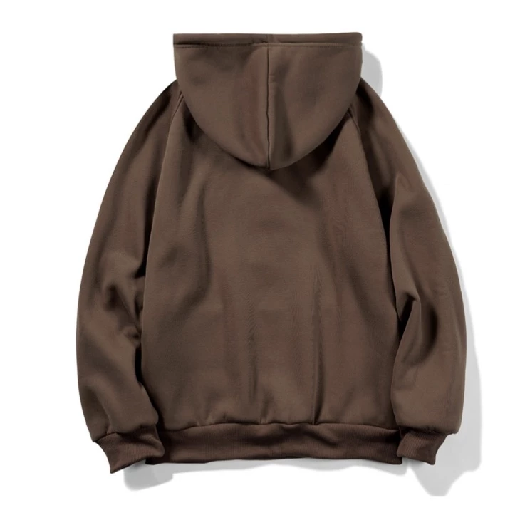 เสื้อคลุมกันหนาวแขนยาวมีฮู้ด สีน้ำตาล ไซส์ยุโรป เกรดส่งนอก ผ้าหนา ใส่ได้ทั้งชายและหญิง