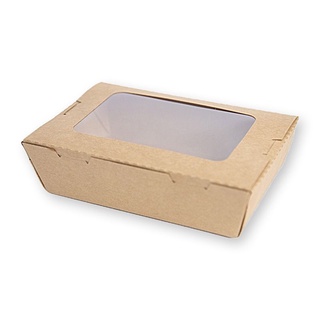 (พร้อมส่ง) Aro เอโร่ กล่องกระดาษ กล่องหน้าต่าง ใส 600 มล. 1แพค*25 ชิ้น