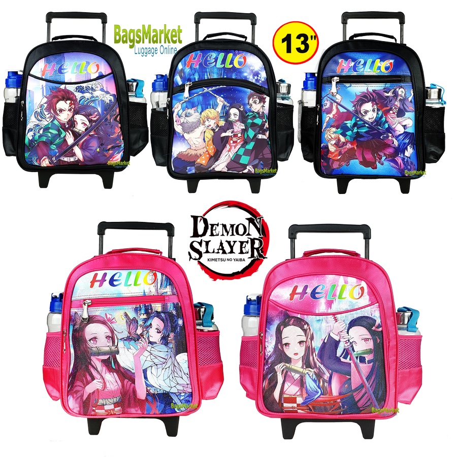 bagsmarket-kidsluggage-13-นิ้ว-กระเป๋านักเรียน-กระเป๋าเด็ก-เป้ล้อลาก-demon-slayer-ดาบพิฆาตอสูร