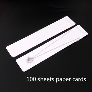 แผ่นกระดาษการ์ด ทรงสี่เหลี่ยมผืนผ้า สีขาว แบบสร้างสรรค์ สําหรับโชว์สร้อยคอ จํานวน 100 แผ่น ต่อแพ็ค
