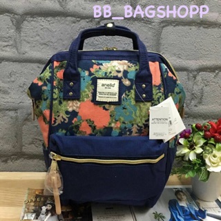 Anello Cotton backpack Flower pattern (outlet) สี navy flower