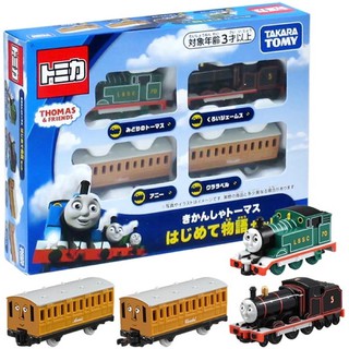 แท้ 100% จากญี่ปุ่น โมเดล เซ็ต 4 ชิ้น รถไฟ โทมัสแอนด์เฟรนด์ Takara Tomy Tomica Thomas & Friends Gift Thomas Tank Engine