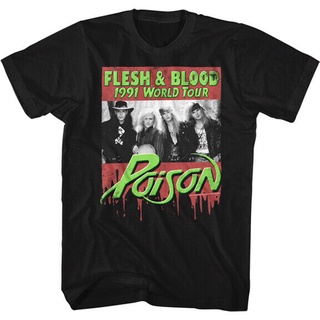 T-shirt  ใหม่ เสื้อยืด ผ้าฝ้าย พิมพ์ลาย Novelty ManS Poison - Flesh And Blood Tour สําหรับผู้ชายS-5XL