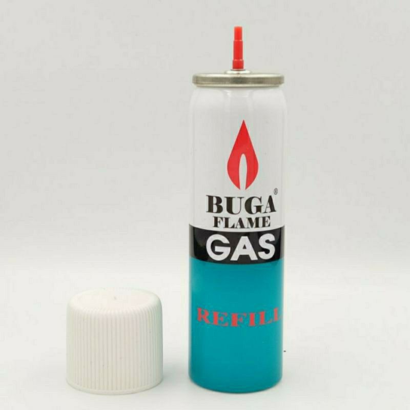 ภาพหน้าปกสินค้าBuga flame gas ขนาด 50 กรัม สำหรับเติมไฟแช็ค หรือปืนจุดเตาแก๊ส บูก้าแก๊ส