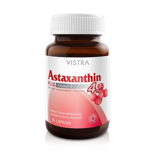 VISTRA Astaxanthin 4 mg. วิสทร้า แอสตาแซนธิน 4 มก. 30 Capsules
