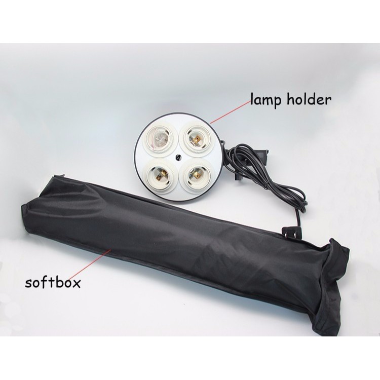 ไฟสตูดิโอ-softbox-50x70cm-พร้อมขั้วไฟ4ขั้วขาตั้งไฟ2เมตรพร้อมหลอดไฟ