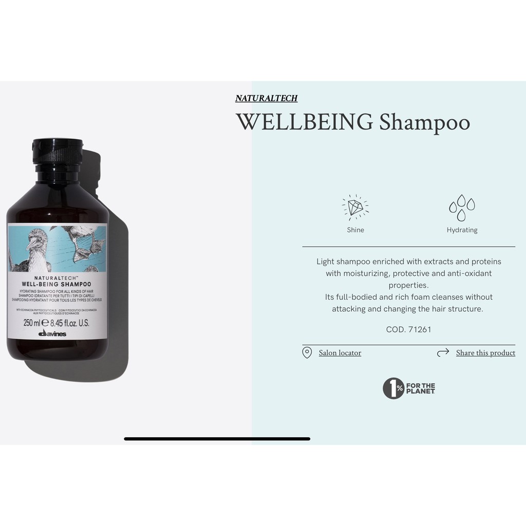 ดาวิเนส-แชมพูสำหรับผมแห้ง-หนังศรีษะแพ้ง่าย-davines-naturaltech-well-being-shampoo-250ml