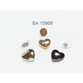 สินค้า BA15968 หมุดหัวใจ13มม. 6ชิ้น ประดับตกแต่งกระเป๋า/รองเท้า