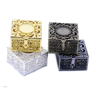 AOTO Rosary Beads Box Necklace Metal Christian Catholic Religious Jewelry Case Storage Organizer