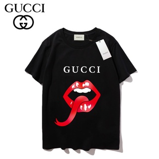 SIH8 Gucci เสื้อยืดแขนสั้น ผ้าฝ้าย พิมพ์ลาย แฟชั่นสําหรับผู้ชาย และผู้หญิง   ปี     เปล่า