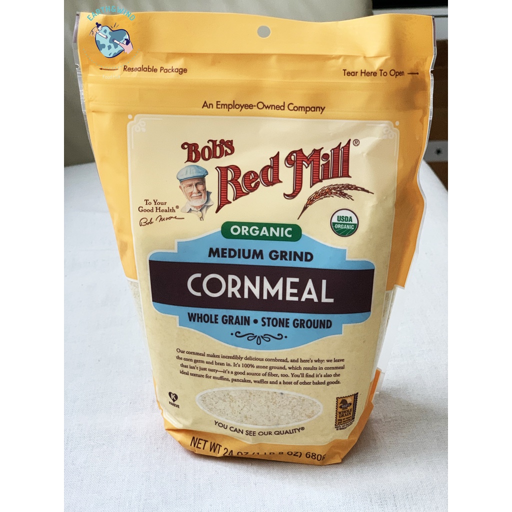 ภาพหน้าปกสินค้าOrganic Medium Grind Cornmeal Bob's Red Mill Organic คอร์นมิลล์ ข้าวโพดบด 100 % 680กรัม จากร้าน earthandwind บน Shopee