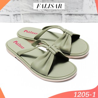 สินค้า FALISAR รองเท้าแตะลำลอง รองเท้าแฟชั่น รองเท้าผู้หญิง รูปโบว์ ใส่สบาย รองเท้าแตะแบบสวม มีสายคาด รุ่น 1205-1