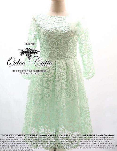 luxurious-lace-dress-เขียวอ่อน