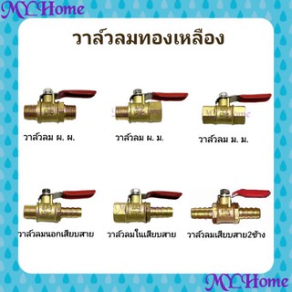 ภาพขนาดย่อสินค้าวาล์วลม​ วาล์วลมทองเหลือง​ ขนาด1/4"=2หุน​