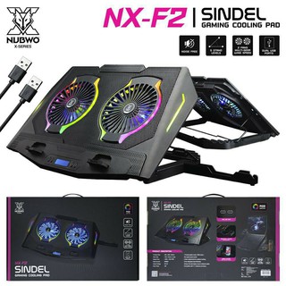 ราคาพัดลมโน๊ตบุ๊ค NUBWO-X NX-F1/  NX-F2/NX-F3 พัดลม2ตัว  SUBZERO RGB Gaming Cooling Padปรับความเร็วพัดลม ,ไฟ LED เปิด-ปิดได้
