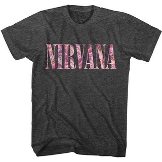 เสื้อยืด พิมพ์ลายโลโก้ Nirvana ดอกไม้ อย่างเป็นทางการ สําหรับผู้หญิง