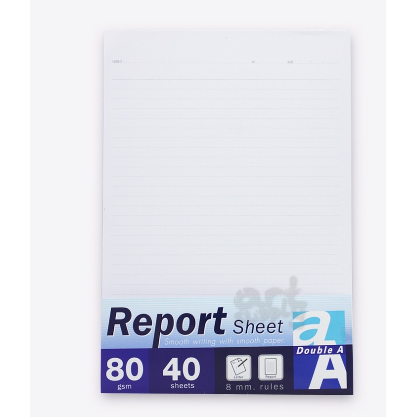 กระดาษรายงาน-double-a-report-sheet-ขนาด-a4-หนา-80-แกรม-40-แผ่นและ-100-แผ่น
