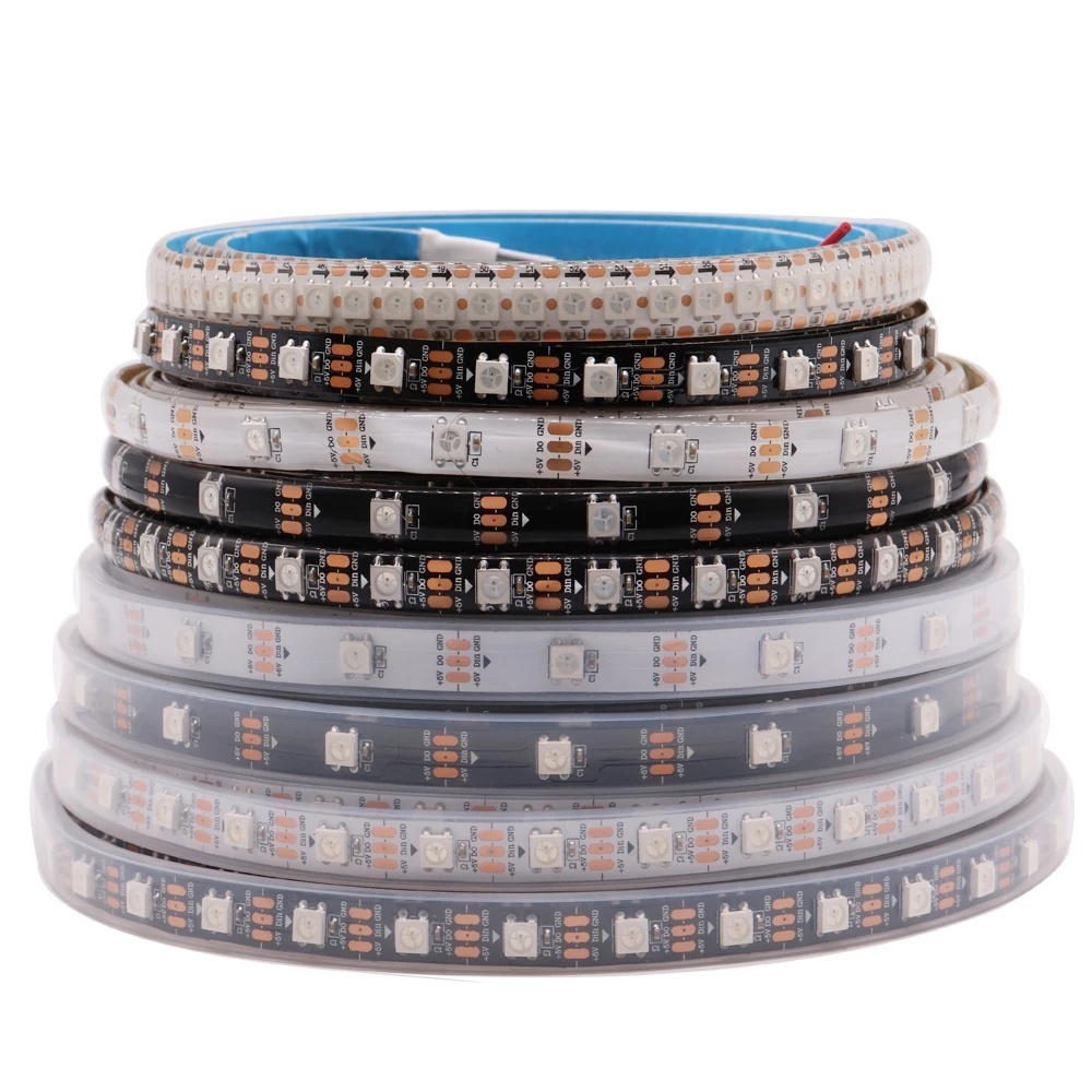5V 30LEDS/M WS2812B RGB Led Strip แอดเดรสแอดเดรสสมาร์ท Led โคมไฟเทปสำหรับตกแต่งห้องไฟต้นคริสต์มาส