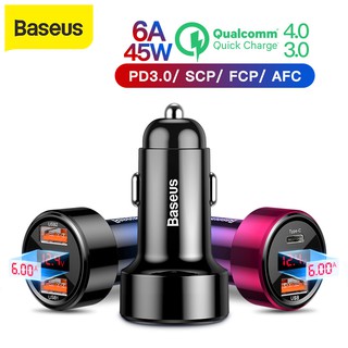 ภาพหน้าปกสินค้าBaseus อะแดปเตอร์ช่องเสียบชาร์จ USB ชาร์จเร็ว 4.0 3.0 ติดในรถยนต์ 45 วัตต์ สำหรับ Huawei ที่เกี่ยวข้อง