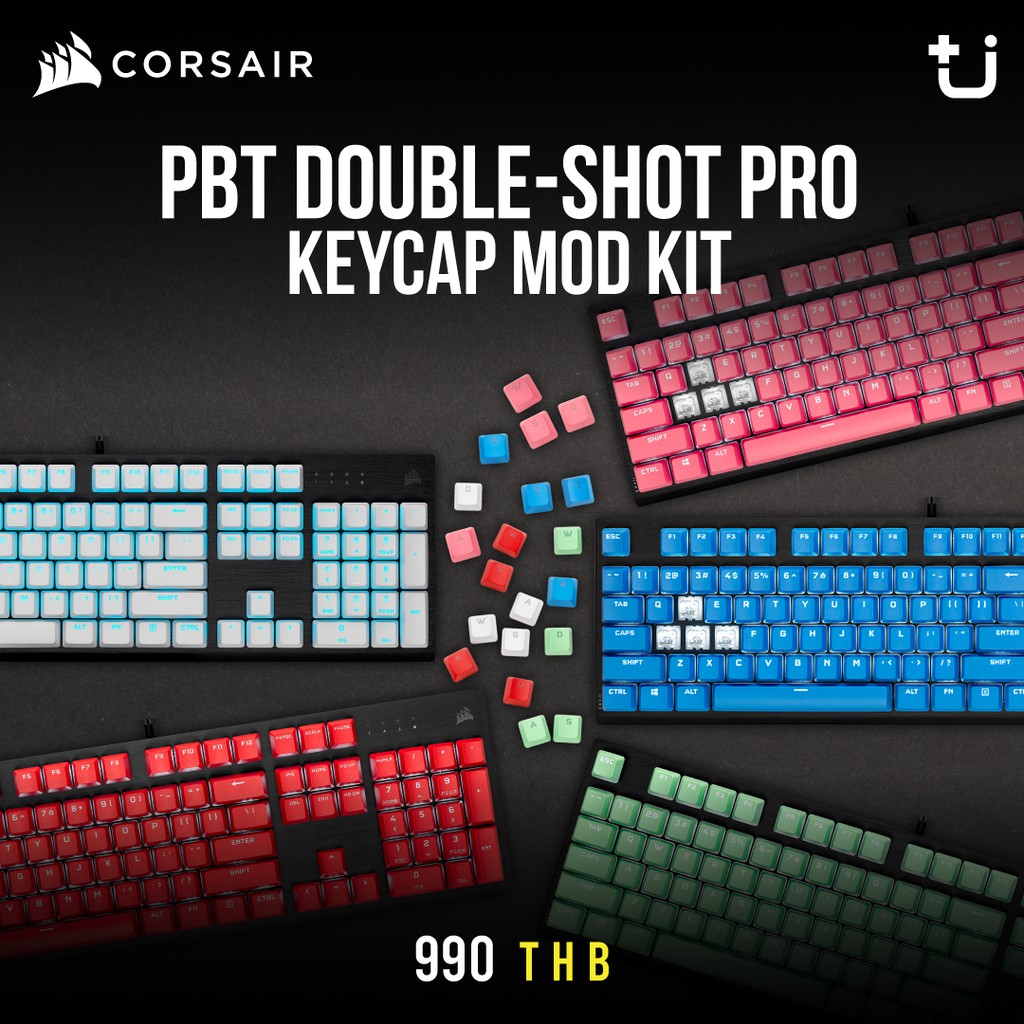 คีย์แคป-keycap-corsair-pbt-double-shot-pro-mod-kit-104-105-keyset-แคปแต่งสีสดใสมี-6-สีให้เลือก-eng-ล้วน