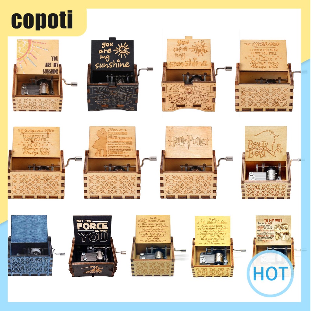 copoti-กล่องดนตรีไม้กล่องดนตรีแกะสลักของขวัญวาเลนไทน์สําหรับเด็กผู้หญิง