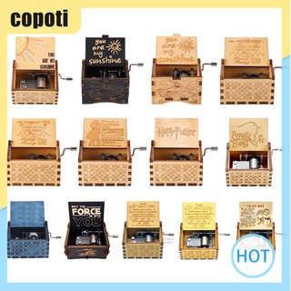 Copoti กล่องดนตรีไม้กล่องดนตรีแกะสลักของขวัญวาเลนไทน์สําหรับเด็กผู้หญิง