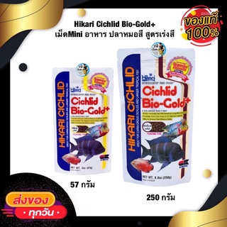 Hikari Cichlid Bio-Gold+ เม็ดMini อาหาร ปลาหมอสี สูตรเร่งสี 57 กรัม 250 กรัม