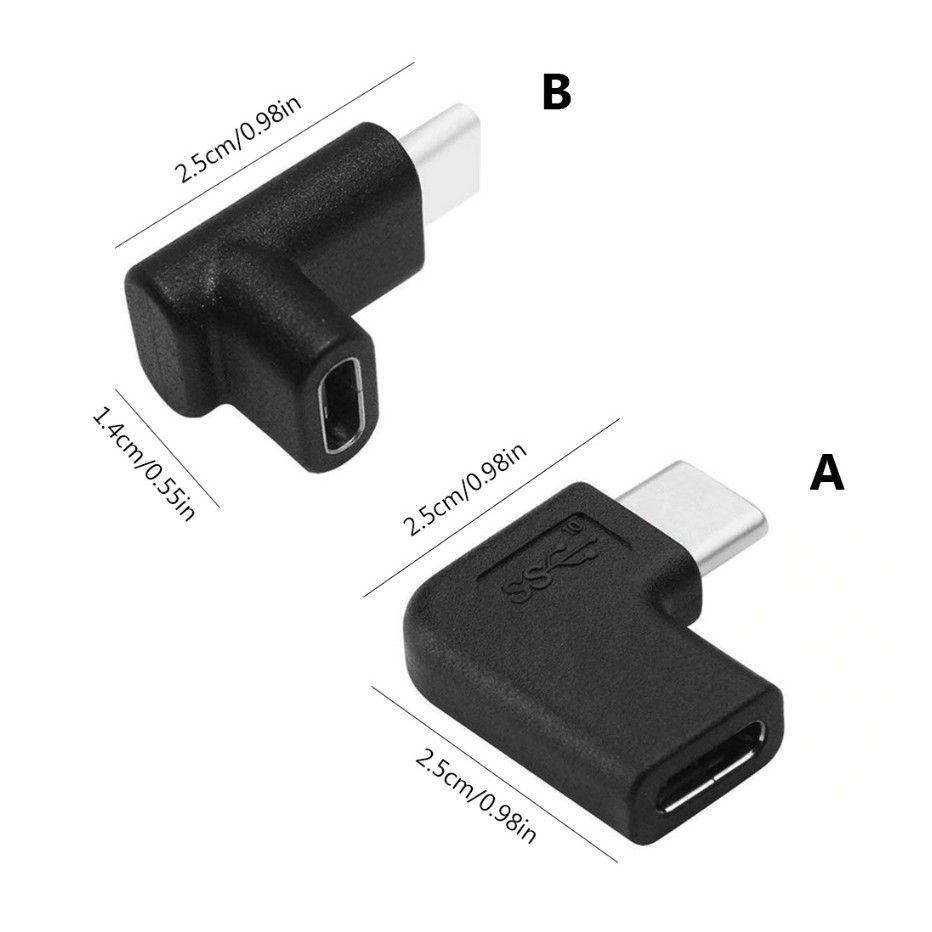 อะแดปเตอร์ 90 Degree Right Angle USB 3.1 Type C Male to Female ...