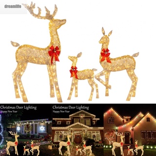 【DREAMLIFE】Christmas Deer Christmas Lights Decorations Deer House Decors Illuminated