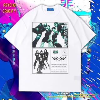 เสื้อยืด ขนาดใหญ่ พิมพ์ลาย Psycho Crucify | หินล้างทําความสะอาด | เสื้อยืด ขนาดใหญ่ | สไตล์วินเทจ | เสื้อท็อปสามารถปรับแ