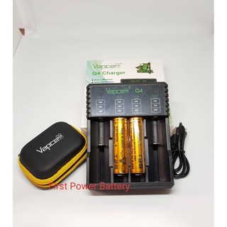 Vapcell ชุดเครื่องชาร์จพร้อมถ่านของแท้(เครื่องชาร์จQ4+Vapcell T28 18650 2800mAh 2 ก้อน)