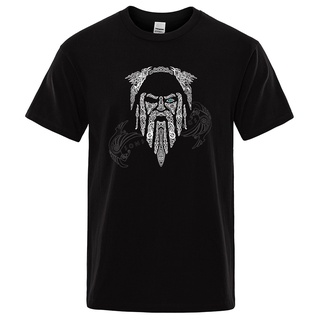 เสื้อยืดแขนสั้น พิมพ์ลาย Odin Vikings สไตล์ฮิปฮอป เรโทร แฟชั่นฤดูร้อน สําหรับผู้ชาย และผู้ใหญ่ 2022สามารถปรับแต่งได้