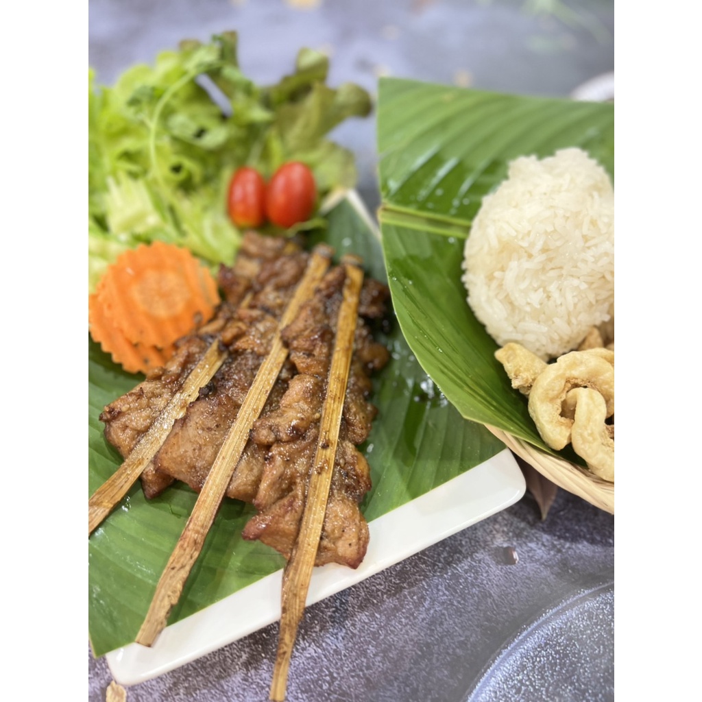 ภาพหน้าปกสินค้าหมูปิ้งไร้เนื้อ หมูปิ้งเจ Grilled pork plant-based Vegan 10ไม้/แพค