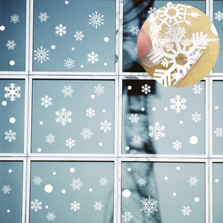 สติกเกอร์วอลเปเปอร์ PVC ลายเกล็ดหิมะ ลอกออกได้ สําหรับติดตกแต่งกระจก หน้าต่าง ร้านค้า ตลาด คริสต์มาส