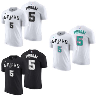 เสื้อยืดพิมพ์ลายแฟชั่นเสื้อยืด พิมพ์ลาย Nba Gametime Basketball San Antonio Spurs 5 Dejounte Murray สําหรับผู้ชาย