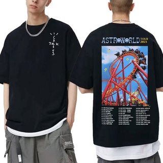 [S-5XL] เสื้อยืด พิมพ์ลายกระบองเพชร Astroworld Tour สําหรับผู้ชาย#39; s Streetwear ผู้ชาย ผู้หญิง แฟชั่นฮิปฮอป เสื้อยืด