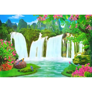 โปสเตอร์ รูปถ่าย น้ำตก วิว ธรรมชาติ ภาพมงคล เสริมฮวงจุ้ย Landscapes Nature POSTER 23”x34” Inch Waterfalls Mountain V9