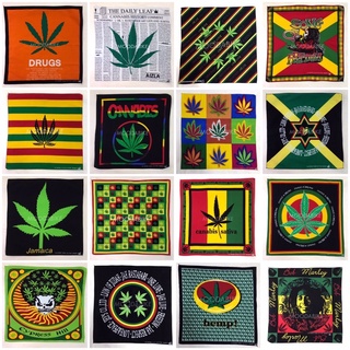 ผ้าลายใบกัญชา สายเขียว บ๊อบมาเล่ รัสต้า (พร้อมส่งจากไทย) Cannabis / Bob Marley Hanky