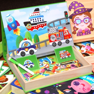 ของเล่นจิ๊กซอว์ไม้ สําหรับเด็ก [อายุ 3-6 ปี] | เกมจับคู่ และชุดเดรส สําหรับเด็กชาย และเด็กหญิง