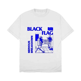 เสื้อยืดสีดำอินเทรนด์Rockerstar เสื้อยืด ลายธงวง Blackflag Nervous Breakdown สําหรับเด็กS-4XL