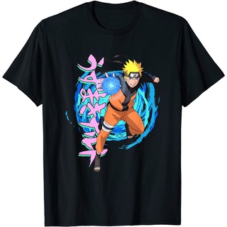 เสื้อยืดโอเวอร์ไซส์เสื้อยืด พิมพ์ลาย Naruto Shippuden แบบเกลียว สีฟ้าS-3XL