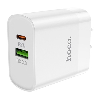 HOCO C80 หัวชาร์จ Dual port PD20วัตต์ /Quick charger3.0 หัวชาร์จสำหรับi12 PD20W ใหม่ล่าสุด (ของแท้100% รับประกัน)