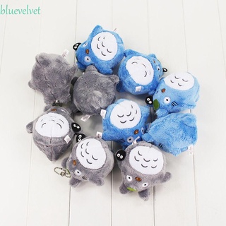 Bluevelvet พวงกุญแจ จี้ตุ๊กตา Totoro น่ารัก สีเทา และสีฟ้า ขนาดเล็ก สําหรับห้อยกระเป๋า