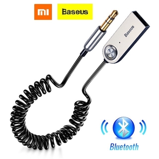 Xiaomi BASEUS BA01 Hot Aux Bluetooth Adapter Dongle Cable Aux บลูทู ธ อะแดปเตอร์สายดองเกิลสำหรับรถแจ็ค 3.5 มม. Aux Bluetooth 5.0 ตัวรับลำโพงเสียงเพลง