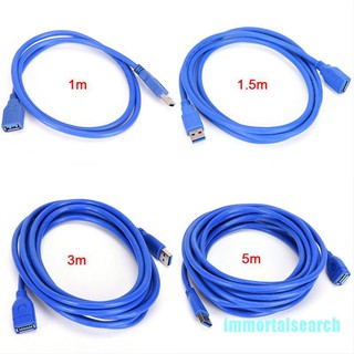 สินค้า [IMMOR] USB 3.0 A Male To Female Extension Cable USB Cable Cord Extender For PC Laptop ELE