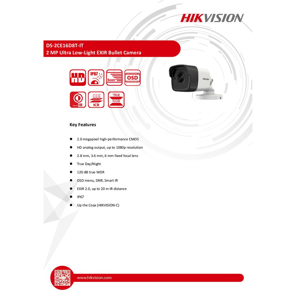 hikvision-กล้องวงจรปิดระบบ-hdtvi-2-mp-รุ่น-ds-2ce16d8t-it-3-6-mm-ใช้กับเครื่องบันทึกที่รองรับกล้องระบบ-hdtvi