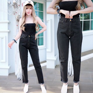 ภาพหน้าปกสินค้าCc jeans 056 S-2XL กางเกงยีนส์ผู้หญิง เอวสูง ทรงบอย ปลายขารุ๋ย สีดำ กางเกงผู้หญิง ที่เกี่ยวข้อง