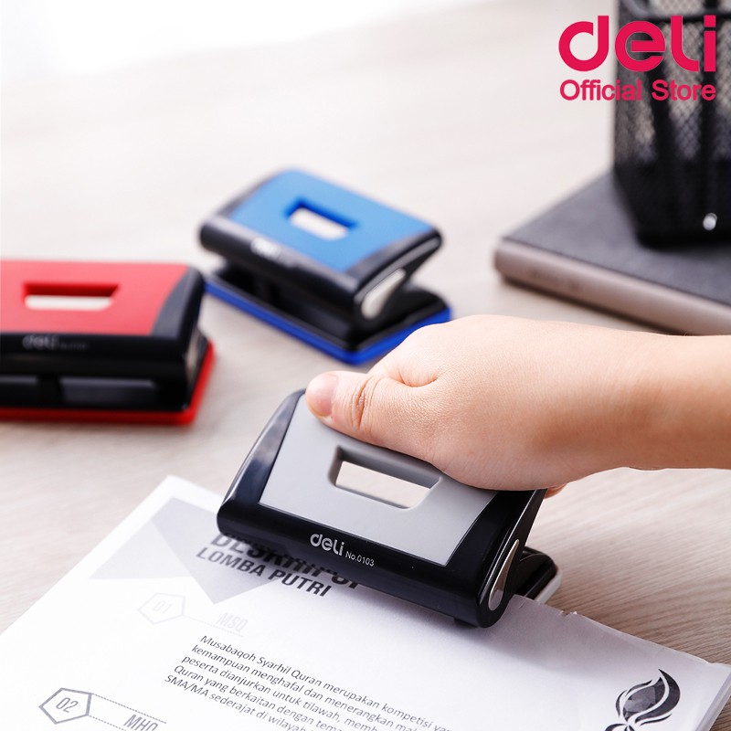 deli-0103-2-hole-punch-เครื่องเจาะรูกระดาษ-สำหรับเข้าเล่ม-10-แผ่น-ขนาดรูเจาะ-6-mm-เครื่องเจาะกระดาษ-อุปกรณ์สำนักงาน