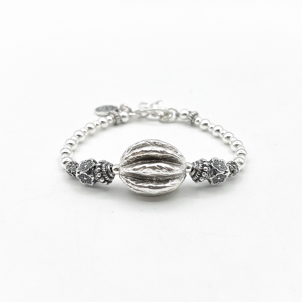 dsp-สร้อยข้อมือร้อยเม็ดเงินมะเฟืองเงิน-เงินแท้-925-star-fruit-925-sterling-silver-bracelet-cfs0001
